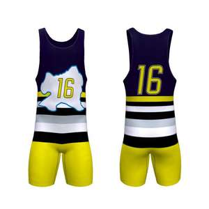 Singlet de lutte anti-humidité pour hommes, équipement d'entraînement sans manches extensible pour gymnastique, fitness et compétitions - Product Image 2