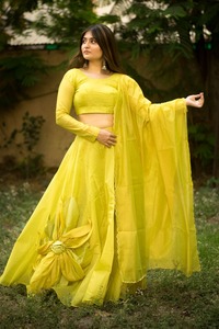 Lehenga de seda con blusa y Dupatta, nuevo producto de alta calidad, exportación y proveedor indio, 2023 - Product Image 3