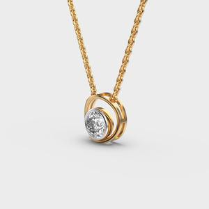 จี้เพชรทรงกลมที่14Kt สีเหลืองขาวและโรสโกลด์ทันสมัยได้รับการรับรองจากโรเดียม - Product Image 3