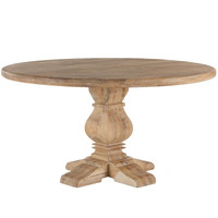 Table de salle à manger ronde en bois de manguier de style rétro moderne de luxe pour la conception de meubles de restaurant