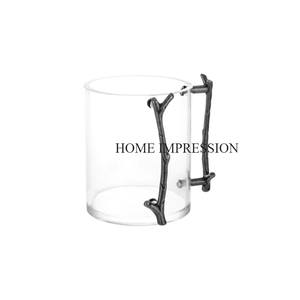 Tazas de utensilios de cocina redondas de Material de mármol con asas de Metal dorado pulido, diseño de tendencia de gran tamaño, artículos de regalo de boda, tazas - Product Image 2