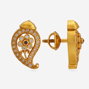 Boucles d'oreilles tendance religieuses en argent, modèle 186504, en alliage de zinc, serties de zircon et de diamants, motif fleur et insecte, pour mariage et fête - Product Image 5