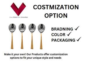 Cuchara de servicio de acero inoxidable y cobre Chapado en plata clásica para boda con logotipo personalizado, aleación de Metal duradera con pulido de espejo - Product Image 3
