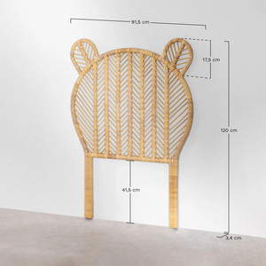 ความต้านทานและความทนทานที่ยอดเยี่ยม เหมาะสําหรับการตกแต่งห้องเด็ก หัวเตียงหวายรูปทรงหมีแฮนด์เมดอย่างระมัดระวังสําหรับห้องเด็ก - Product Image 5