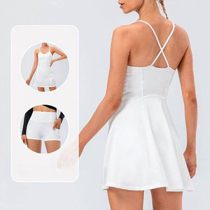 Nouvelle mode chaude Yoga Gym Fitness Mini robes d'entraînement solides femmes Shorts robe de Tennis avec short uniforme de Tennis - Product Image 3