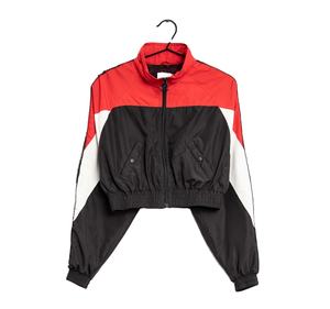 Chaqueta Cortavientos Impermeable Informal de Talla Grande para Mujer, Chaqueta Anorak Transpirable con Capucha, Cierre de Cremallera, Bloques de Color Personalizados - Product Image 1