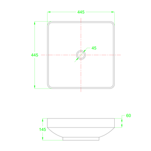 Lavabo de Pared con Diseño Cuadrado de 45x45 cm - Product Image 3