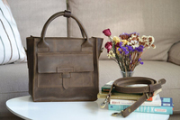 Sac fourre-tout portable de luxe en cuir véritable vintage durable - Couleur et logo personnalisables, résistant à l'eau, marque de créateur célèbre pour femmes