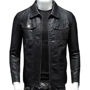 Chaqueta de Cuero Vacuno para Hombre, Nueva Colección de Invierno, Cierre de Cremallera, de la Mejor Calidad, Cortavientos, Ligera, con Capucha - Product Image 2