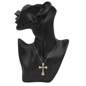 JEWELSPAARK Collar con Colgante de Cruz de Diamantes Naturales Blancos de Corte Redondo de 1.07 Ct, Oro Amarillo, Estilo Religioso para Aniversario de Bodas - Product Image 4