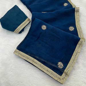 ชุดผ้าส่าหรีปักเลื่อมและโมติสำหรับชนชาติอินเดียคอลเลกชันขายส่ง - Product Image 1