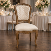 Chaise de salle à manger en rotin résine de qualité commerciale, chaise de restaurant à pieds courbés pour mariages et salles de banquet