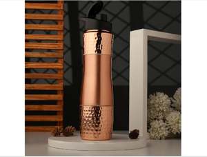 1000ml Large Capacity Eco-Friendly Double-Wall Pure Copper <b>Water</b> <b>Bottle</b> with Sipper Ayurveda Health Benefits <b>Plain</b> - Product Image 4
