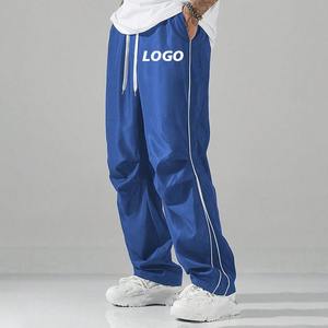 Pantalones de chándal de rayas personalizados para hombre, pantalones de chándal holgados, pantalones casuales de pierna ancha con cordón, ropa de calle - Product Image 5