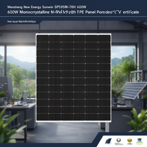 Panneau solaire monocristallin de type N Wensheng New Energy Sunwin SP595M-78H 600W avec certificat TUV - Product Image 3