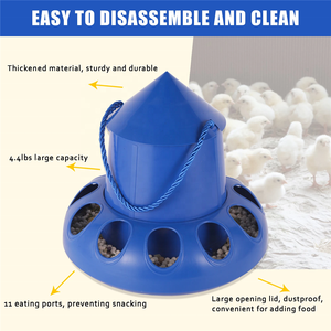 Mangeoire Automatique en Plastique pour Volaille, Distributeur de Nourriture pour Pigeons, Cailles, Poules et Perruches - Product Image 4