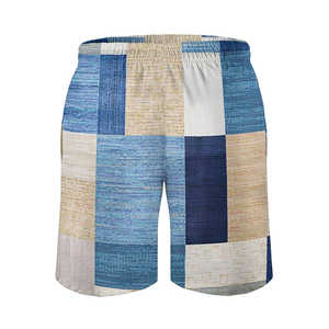 Shorts de plage en satin 100 % coton imprimés pour hommes, taille élastique, séchage rapide, maillots de bain d'été, fourniture de logo personnalisé en gros - Product Image 3