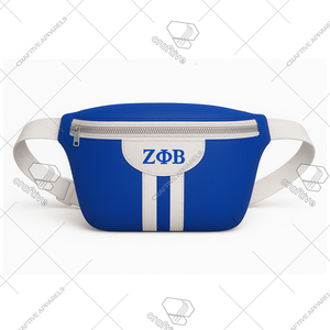 Personnalisé Zeta Phi Beta Fanny Pack Sac de taille rayé avec fermeture éclair - Product Image 1