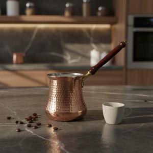 <b>Set</b> of Vintage Copper Milk Jug & Coffee <b>Pot</b> Luxury & Classic Glass Ceramic Plastic & Metal Drinkware for <b>Tea</b> & Turkish Coffee - Product Image 1