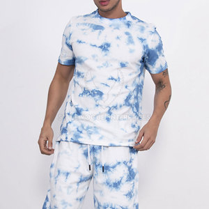 Ropa deportiva de verano para hombre, conjuntos de gemelos, camisetas transpirables de felpa francesa y pantalones cortos de chándal de algodón informal - Product Image 5