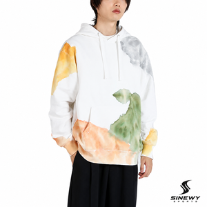 Sudadera con Capucha para Hombre SINEWY, Forrada de Felpa, Transpirable, con Estampado de Acuarela, Tejido de Algodón, Informal, para Invierno - Product Image 1