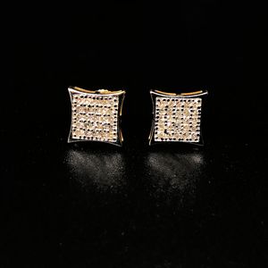 Pendientes dorados Iced Out para hombre - Product Image 2
