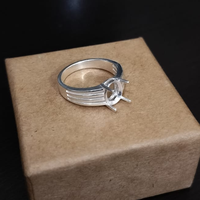 Massives 925er Sterlingsilber, 6x8mm, ovale Fassung, handgefertigt, 10K vergoldet, umweltfreundlich, DIY Damen-Schmuckrohling, Steinfassung