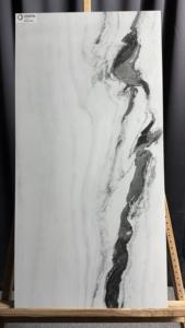 PANDA WHITE - Baldosa de 60x120 cm con Acabado Brillante, Aspecto de Mármol Negro, Resistente al Agua, Antideslizante, Antiarañazos, Mejor Precio y Calidad - Product Image 1