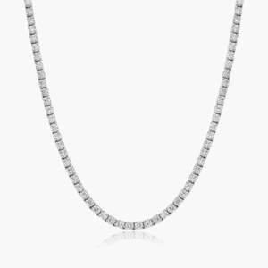 Unisex 4mm Round Cut Lab Grown Diamond Iced <b>Tennis</b> <b>Necklace</b> Diamond Look Jewelry Elegant Shine for Everyday Wear Gift For Woman - Product Image 4