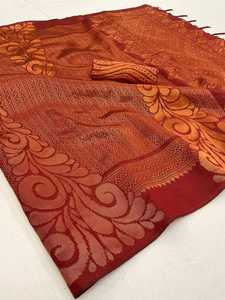 Collection de vêtements de mariage et de fête pour femmes Saree Blouse en soie avec cuivre Zari Work Indien Exportateur et fournisseur de la mode féminine - Product Image 4