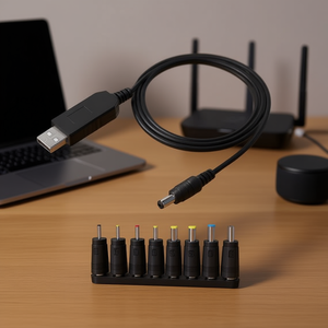 <b>USB</b> 5V <b>to</b> <b>DC</b> 9V/12V 1A Converter <b>Cable</b> with LED Display and Regulator Adapter & Connector Product - Product Image 3