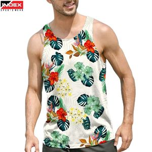 INDEX Men's <b>Floral</b> Print Sleeveless Tank <b>Top</b> O-Neck Knitted Breathable Polyester Sportswear Casual Fit - Product Image 1