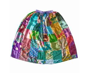 2023 New Arrival Vintage Women's <b>Long</b> <b>Silk</b> <b>Skirt</b> Assorted Patchwork Design Breathable Dress for Women - Product Image 1