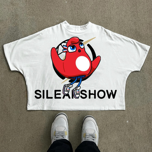 เสื้อยืดลำลองทรงครอปทรงบ็อกซี่ใส่ได้พอดีตัวสำหรับผู้ชายเสื้อยืดลำลองทรงโอเวอร์ไซส์ว่างแบบสั่งทำ - Product Image 6