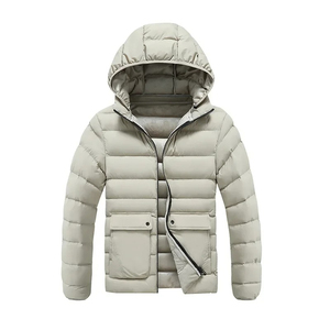 Chaqueta acolchada de poliéster sólido para hombre de otoño e invierno, nueva chaqueta de invierno de bombardero acogedora ultraligera con capucha - Product Image 1