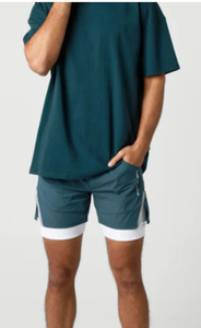 Shorts de poche croisées d'entraînement de gymnastique athlétique pour hommes pour le dessin de forme physique, shorts élastiques de gymnastique pour hommes de 5 pouces - Product Image 2