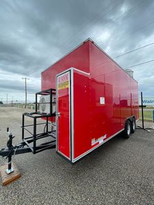 8X16 Mobile Kitchen Food Trailer Custom Build Street Snack Food Truck with Fruit & Milk 2300W Power 1 Year Warranty for Sale - Product Image 2