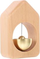 Sonnette de porte magnétique en bois à piles avec carillons éoliens, design moderne, construction en bois massif, fabriquée en Inde