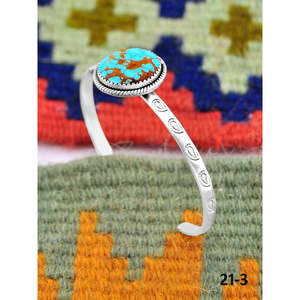 Southwest Handmade No.8 Fashion <b>Cuff</b> <b>Bracelet</b> Turquoise & Sterling <b>Silver</b> Elegant & Stylish - Product Image 2