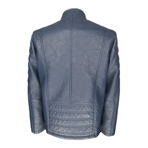 Vintage Distressed Genuine Coated <b>Waterproof</b> Zippered Jacket Men Slim Fit Biker Motorcycle <b>Warm</b> Winter Fashion Casual Outerwear - Product Image 2