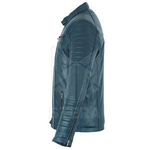 Veste en cuir pour homme, col montant, en cuir de vache, décontractée, imperméable, écologique, respirante, chaude pour l'hiver, abordable - Product Image 3