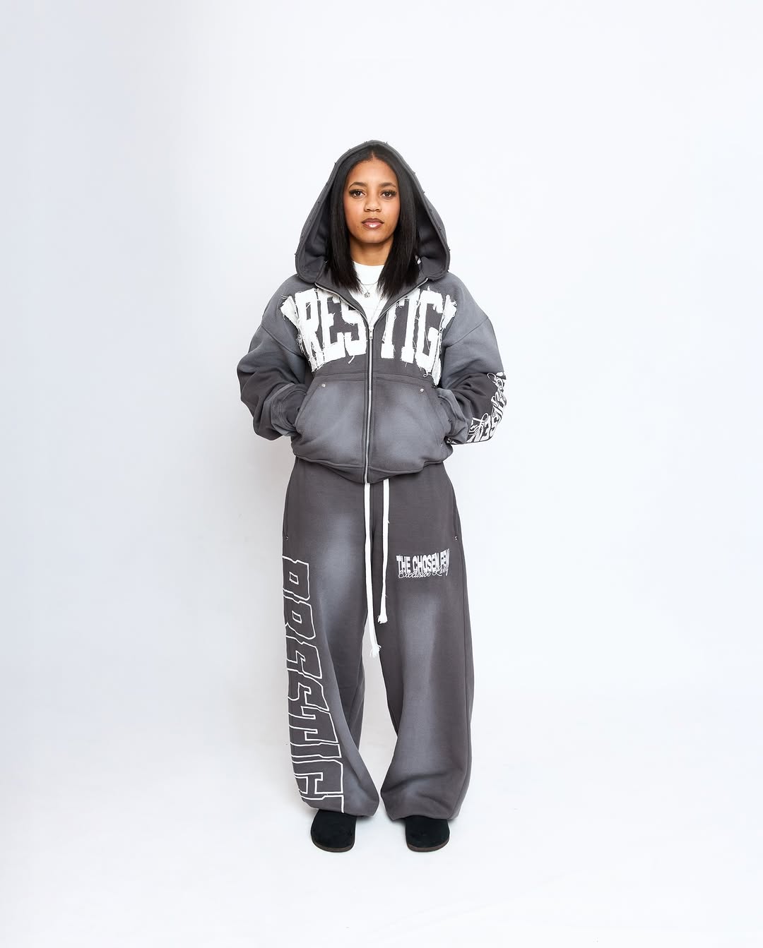 【HOODHOOD】Multi Logo Applique Hood 2色 Customized Cotton Two Piece Applique Patch Embroidered