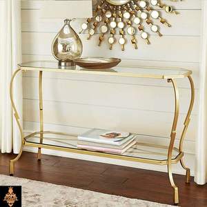 Lujosa mesa de consola de metal vintage artística de alta calidad con estética antigua y detalles artesanales elegantes - Product Image 5