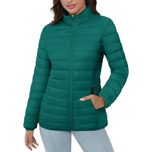 Veste matelassée matelassée pour femmes de haute qualité col montant léger vêtements d'extérieur manteaux à fermeture éclair complète avec poches 2026 - Product Image 1