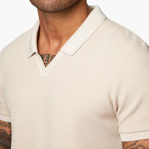 Nouveau polo de sport à manches courtes en tricot personnalisé avec logo brodé T-shirts de sport grande taille pour hommes Respirant - Product Image 2