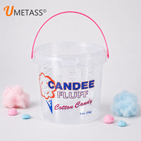 Seau en plastique PP de qualité alimentaire transparent avec couvercle hermétique et écologique pour l'emballage de crème glacée, de yaourt, de bonbons et de biscuits
