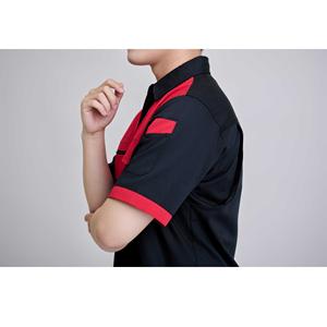 Ensemble de vêtements de travail pour femmes, noir et rouge, à manches courtes, respirant, confortable, durable, haute visibilité, sécurité, nouvelle collection vietnamienne - Product Image 3