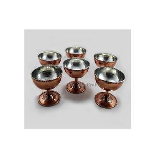 Ensemble de six tasses à crème glacée de taille personnalisée en acier inoxydable couleur argent tasse de service à crème glacée à bon prix - Product Image 3