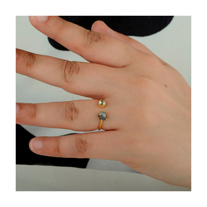 แหวนทอง14K ประดับเพชรเกลือแข็งทำด้วยมือเครื่องประดับแฟชั่นสำหรับการหมั้นครบรอบ10K/18K ของขวัญเครื่องประดับทอง - Product Image 6