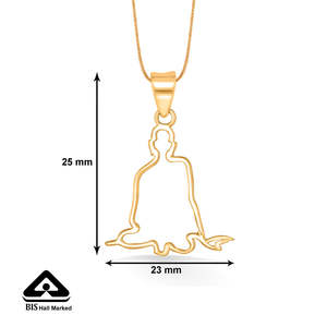 Pendentif religieux unisexe Swami Smarth en or jaune, style ethnique, cadeau - Product Image 5